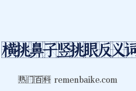 横挑鼻子竖挑眼反义词是什么意思的图片